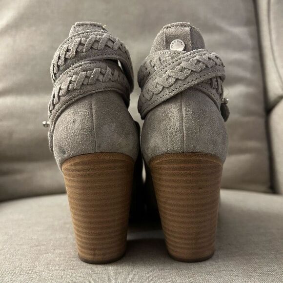 Rag & Bone Cemento Gray Harrow Leather Suede Booties Size EU 36 US 5 Classic - Picture 4 of 9